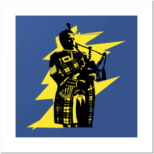 Standing Bagpiper - abstract Posters and Art